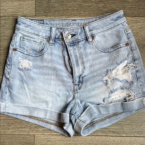 American Eagle Outfitters Blue Jean Shorts Distressed Cuffed 2